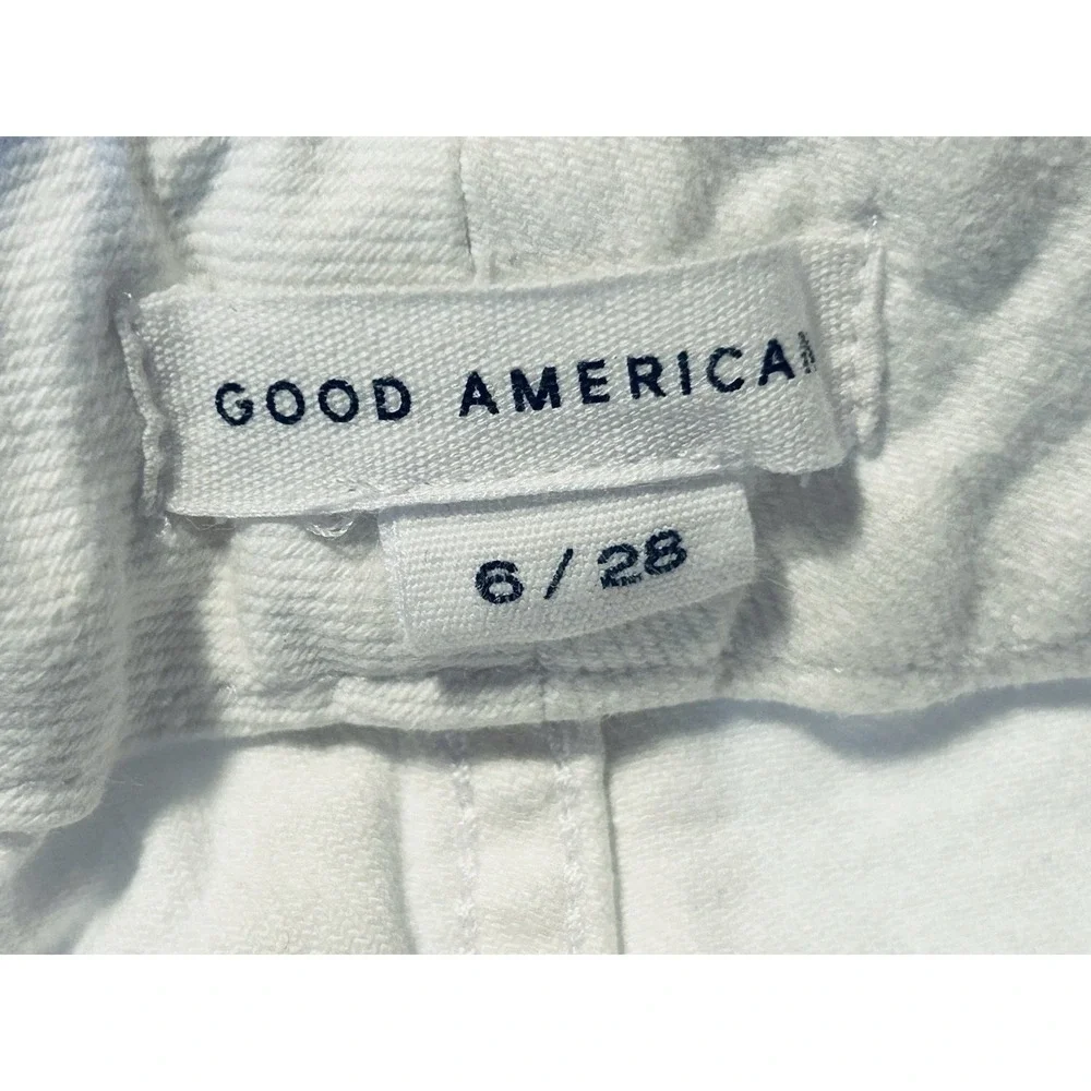 Good American Size 6/28 Raw Hem - Mid Rise - White - Jeans - Ankle (27